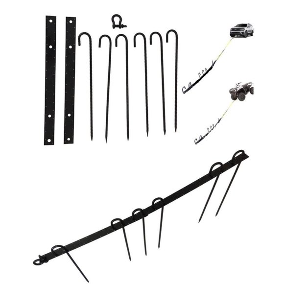 Ground Anchor and Spikes kit for Winch or Come Along Winch Self tow ATV Vehicle - Picture 1 of 7
